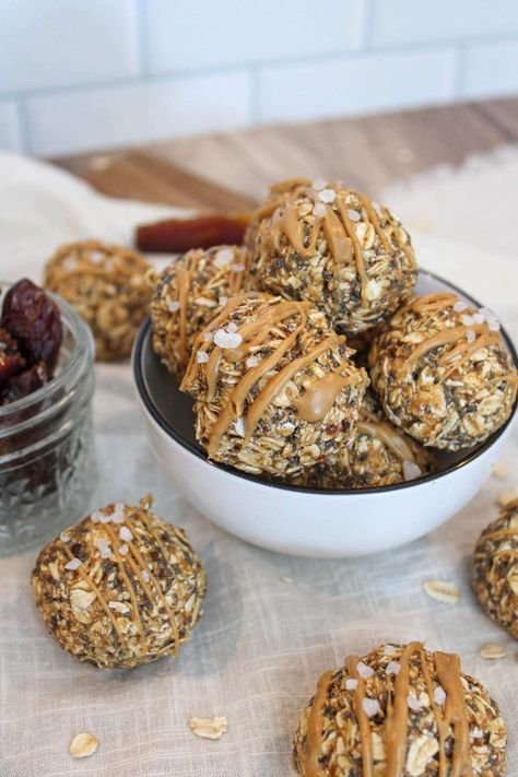 medjool date protein balls with fiber. Macadamia Nut Protein Balls, Protein Bars With Dates, Protein Balls With Dates, Date Recipes Medjool, Bars With Dates, Date Protein Balls, High Fiber High Protein, Oatmeal Balls, High Protein Snack