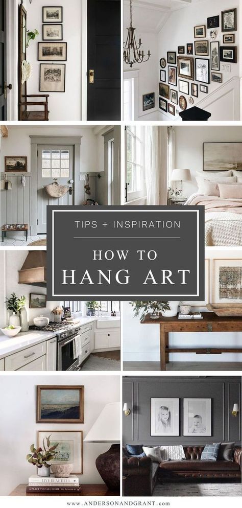 How To Place Pictures On Wall Ideas, How To Place Photos On The Wall, Hanging Art In Living Room, How To Space Pictures On Wall, How To Hang Different Size Frames, Hanging Art In Bedroom, How High Should You Hang Pictures, How To Hang Pictures In Hallway, Where To Hang Pictures In Living Room