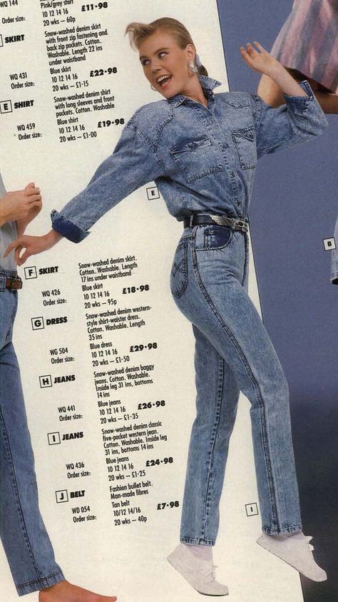 All sizes | 1988 LITTLEWOODS SPRING & SUMMER CATALOGUE ON DVD PDF FORMAT | Flickr - Photo Sharing! 80s Jeans Outfit, Late 80s Fashion, 1980s Makeup And Hair, Early 90s Fashion, 80’s Aesthetic, 80s Fashion Outfits, 1980’s Fashion, 80s Jeans, 90s Memories