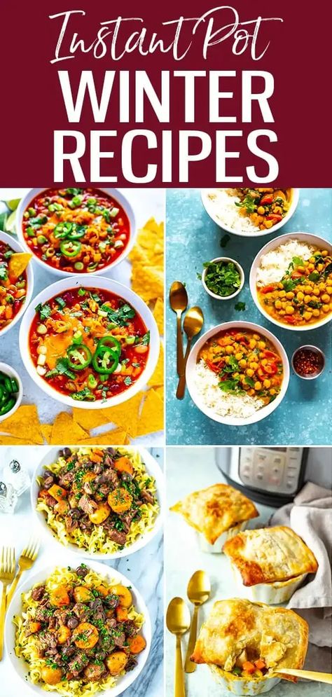 Winter is a great time to bust out your Instant Pot and make some cozy comfort food! You'll love these delicious winter dinners. #instantpot #winterrecipes #comfortfood Winter Dinners Instant Pot, Instant Pot Recipes Winter, Instant Pot Christmas Dinner, Winter Recipes Instant Pot, Instant Pot Clean Eating, Instapot Winter Recipes, Cold Weather Instant Pot Recipes, Christmas Instant Pot Recipes, Winter Dinner Recipes Instant Pot