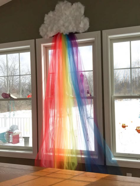 Daycare Decor, Diy Classroom Decorations, Preschool Classroom Decor, Sensory Room, Diy Classroom, Rainbow Decorations, Rainbow Theme, Class Decoration, Paper Towel Roll Crafts