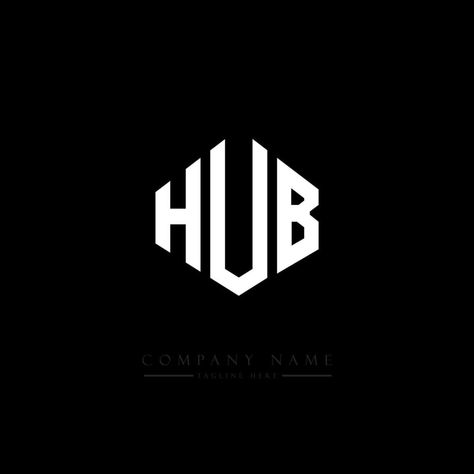 HUB letter logo design with polygon shape. HUB polygon and cube shape logo design. HUB hexagon vector logo template white and black colors. HUB monogram, business and real estate logo. Shape Logo Design, Hub Logo, Law Firm Logo Design, Hexagon Vector, Dental Logo Design, Shape Logo, Monogram Business, Roof Shapes, Dental Logo