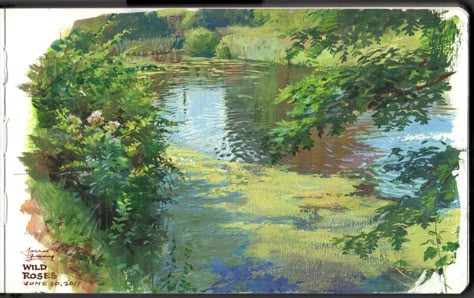 James Gurney, Master Oil Painting, Painting Gouache, Air Painting, Gouache Art, Landscape Illustration, Plein Air Paintings, Flower Art Painting, Traditional Paintings