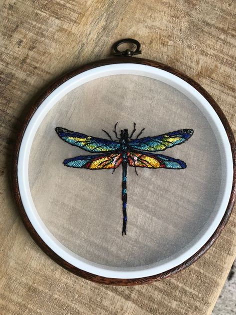 Dragon Fly Embroidery Design, Hand Embroidered Dragonfly, Embroidery Dragonfly, Fly Embroidery, Embroidered Dragonfly, Dragonfly Embroidery, Bugs Embroidery, Embroidered Dragon, Dragon Embroidery