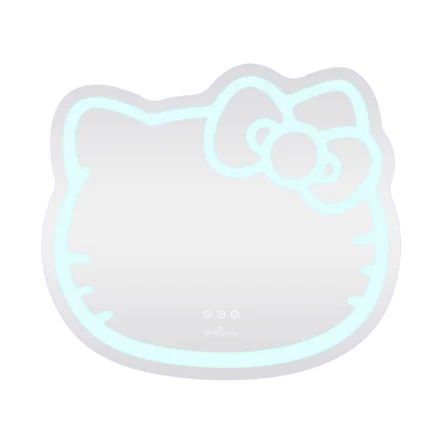 IMPRESSIONS VANITY · COMPANY Hello Kitty Smart Wifi Lighted Accent Mirror | Wayfair Hello Kitty Silhouette, Kitty Silhouette, Classic Hello Kitty, Led Wall Mirror, Heart App, Light Alarm Clock, Impressions Vanity, Makeup Vanity Mirror, Blue Lighting