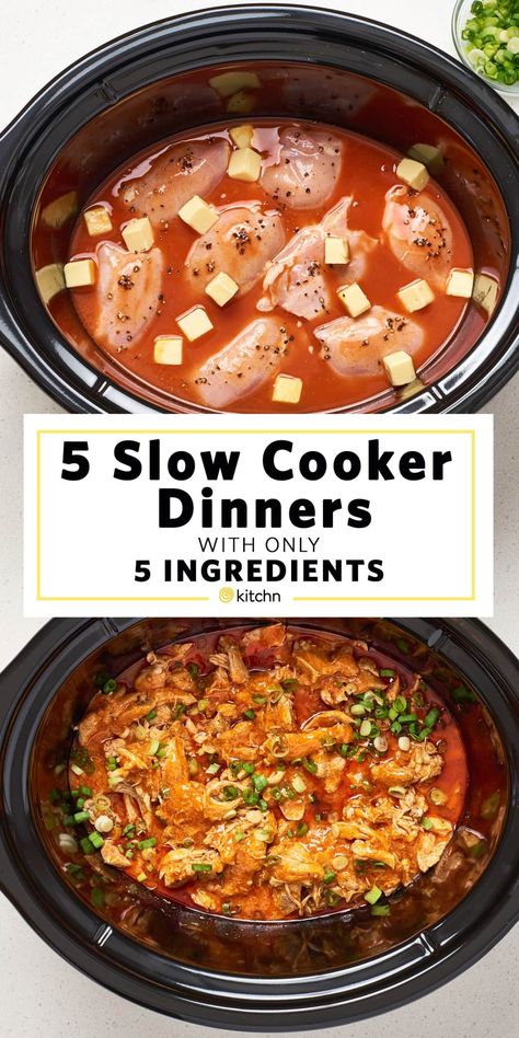 Easy Slow Cooker Chicken Dinners with 5 Ingredients | Kitchn Fast Crockpot Meals, Slow Cooker Meals, Easy Slow Cooker Chicken, Cabbage Recipe, Fried Cabbage, Slow Cooked Meals, Slow Cooker Dinner, Chicken Dinners, Chicken Slow Cooker Recipes