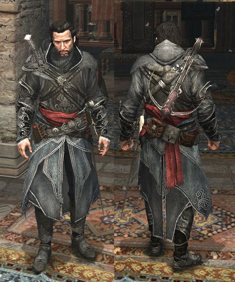 In Assassin's Creed: Revelations, several outfits were available for Ezio Auditore da Firenze to wear. Wearing these robes allowed Ezio to customize his appearance, through the use of dyes and additional armor pieces. Assassin's Creed Revelations, Assassin's Creed Ezio, Assassins Creed Ii, Assassins Creed Series, All Assassin's Creed, Assassins Creed Origins, The Assassin, Assassins Creed Art, Hooded Cloak