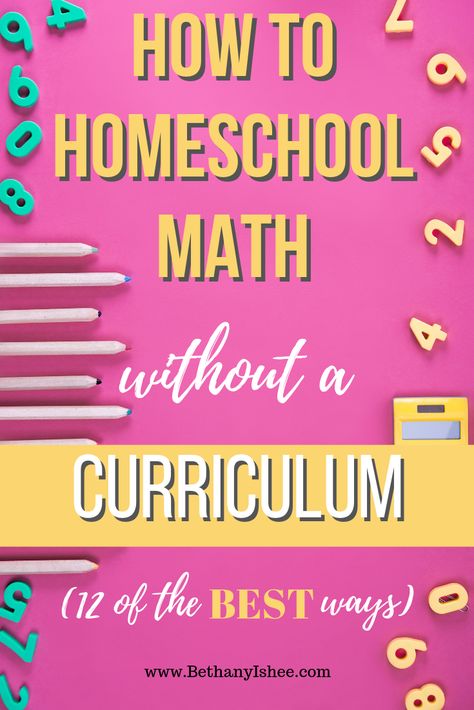 How to Homeschool Math Without a Curriculum (12 of the Best Ways!) Yes, it is possible to homeschool math without a curriculum. Here are 12 ideas to get you started thinking outside of the workbook. Living Math Books, Unschooling Math, Homeschool Math Curriculum, Online Math Games, How To Homeschool, Fun Math Activities, Struggling Students, How To Start Homeschooling, Homeschool Math