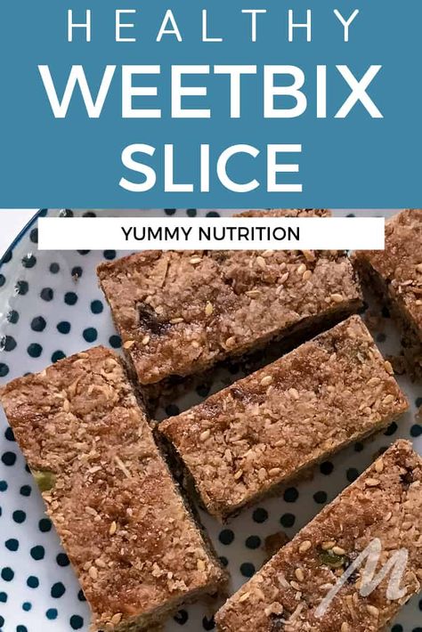 Weetbix Rusks Recipe, Weetbix Recipes Healthy, Weetbix Muffins, Healthy Weetbix Slice, Healthy Weetbix Recipes, Weetabix Slice, Wheatbix Recipes, Healthy Slices, Breakfast Slice