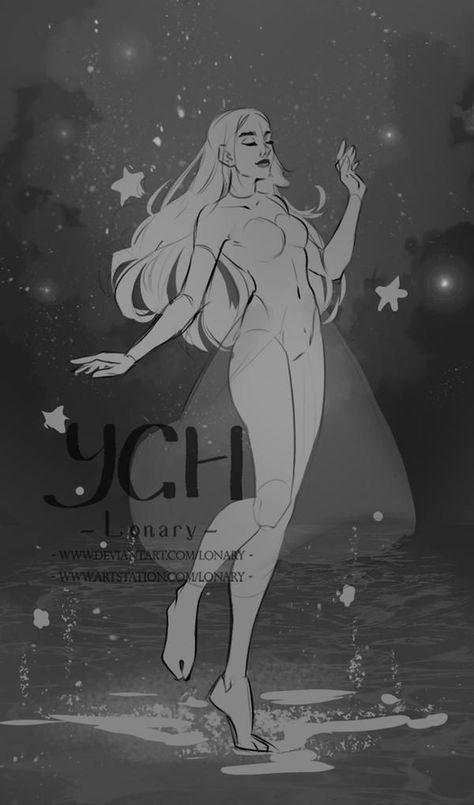 Ych By Orilone, Mystical Poses Reference, Ych Pose Reference, Flowing Dress Drawing Reference, Fantasy Poses Reference, Fantasy Pose Reference, Elegant Poses Reference Drawing, Female Ych, Ych Poses