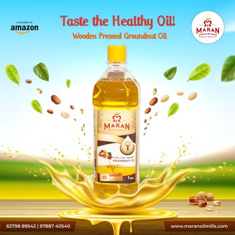 Groundnut Oil Label Design, Cooking Oil Poster Design, Food Oil Creative Ads, Cooking Oil Ad, Cooking Oil Creative Ads, Oil Poster Design, Healthy Cooking Oil, Oil Ads, Pill Packaging