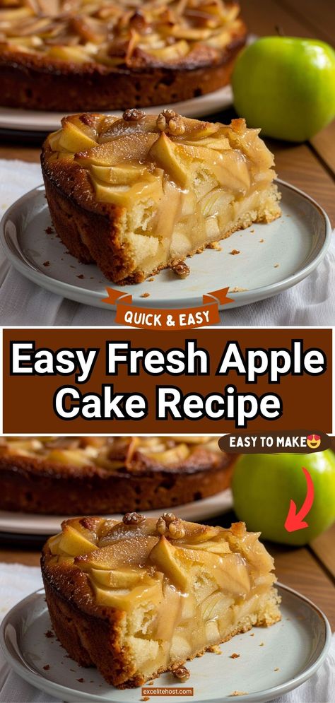 Ingredients: 2 cups all-purpose flour 1 1/2 teaspoons baking soda 1 teaspoon cinnamon 1/2 teaspoon nutmeg 1/2 teaspoon salt 1/2 cup unsalted butter, Taste Of Home Apple Cake, Best Apple Cake Recipe Ever, One Bowl Apple Cake Recipe, Apple Breakfast Cake, Fresh Apple Recipes, Apple Stack Cake, Apple Cake Recipe Easy, Moist Apple Cake, Apple Cinnamon Cake