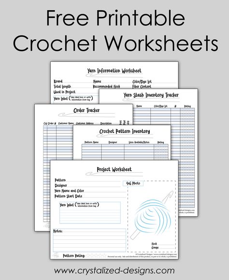 Get free printable crochet worksheets; including the yarn information worksheet, order tracker, and more! #crochet #crochetworksheet #yarntracker #freecrochet Crochet Project Tracker Free Printable, Crochet Project Template, Crochet Order Form Template, Crochet Business Planner, Crochet Project Planner Free Printable, Crochet Journal Printable Free, Crochet Planner Free Printable, Crochet Tracker, Craft Tracker