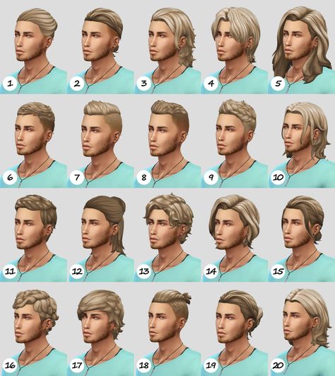 Sims 4 Male Hairstyles, The Sims 4 Pack, Mods Ts4, Sims 4 Male, Ts4 Hair, Mods Sims 4, Lotes The Sims 4, Sims 4 Hair Male, Male Hairstyles