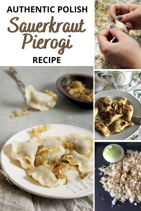 Sauerkraut And Mushroom Pierogi, Mushroom And Sauerkraut Pierogi, Sauerkraut Pierogi Recipe, Perogie Dough Recipe, Piroshki Recipe, Polish Food Traditional, Polish Sauerkraut, Pierogies Homemade, Pierogi Dough