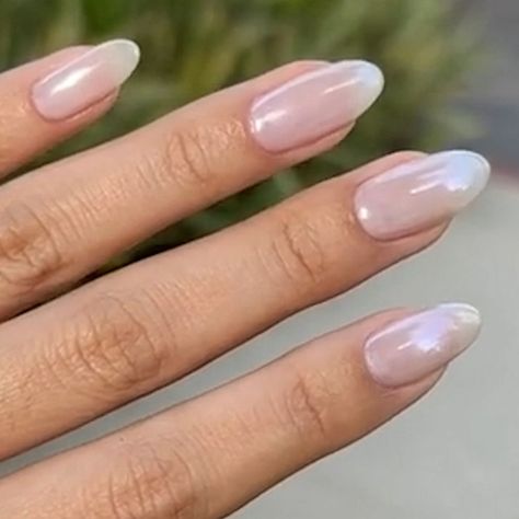 Butter Glazed Nails, Haley Bieber Nails, Beach Decals, Hailey Bieber Nails, Bieber Nails, Donut Nails, Natural Nail Art, 2024 Nails, Squoval Nails