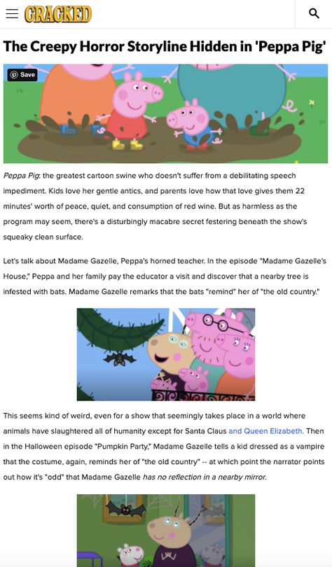 The Dark Truth About Peppa, Peppa Pig Theories, Peppa Pig Theory, Peppa Pig Scary Truth, Peppa Pig Backstory, Mummy Pig Has 67 Divorces, Peppa Pig Horror Story, Peppa Pig Story, Speech Impediment