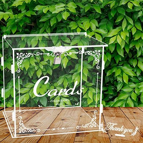 Birthday Decorations White, Acrylic Wedding Card, Graduation Card Boxes, Wedding Post Box, Wooden Memory Box, Box With Lock, Card Box Holder, Wedding Card Box, Clear Card