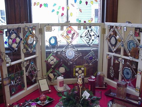 More Sun Catchers, Gifts by the Sea | Carrie | Flickr Suncatcher Market Display, Stained Glass Craft Booth, Stained Glass Market Display, Stained Glass Display Craft Fairs, Stained Glass Display, Jewelry Display Booth, Craft Displays, Craft Fair Booth Display, Craft Show Booths