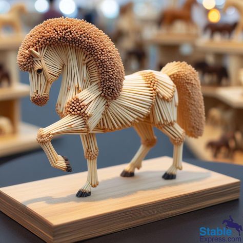 Toothpick Sculpture, Matchstick Craft, Horse Stencil, Ancient Sculpture, Plastic Art, Horse Sculpture, Learn Art, Ancient Cultures, Painting Art Projects