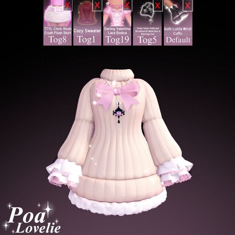 Royale High Cozy Sweater, Royale High Pjs Outfit, Royal High Ideas, Rh Fit Ideas, Royal High Fits, Royale High Outfit Combos, Royale High Combos, Cute Roblox Fits, Cute Royale High Outfits