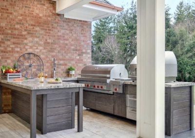 Trex Outdoor Kitchen, Outdoor Tv Cabinet, Pottery Barn Outdoor, Custom Outdoor Kitchen, Outdoor Living Kitchen, Luxury Outdoor Kitchen, Kitchen And Bath Showroom, Garage Addition, Outdoor Kitchen Cabinets