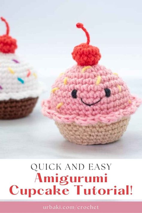 Today, we have an exciting and quick tutorial for you – a charming amigurumi cupcake pattern brought to you. Whether you're a seasoned crocheter or just starting, this no-sew cupcake is perfect for fast and satisfying projects, from keychains to bag charms and even crib mobiles. Little Crochet Farm is known for its adorable and user-friendly crochet patterns, and this cupcake tutorial is no exception. With their step-by-step instructions and engaging video tutorial... Quick And Easy Amigurumi, Crochet Cupcake Pattern, Crochet Farm, Crib Mobiles, Cupcake Pattern, Crochet Cupcake, Cupcake Tutorial, Easy Amigurumi, Keychain Pattern