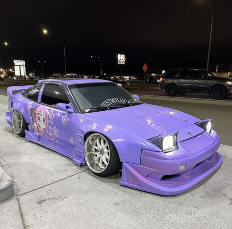 Nissan 180sx, Slammed Cars, Japanese Sports Cars, Purple Car, Pimped Out Cars, Best Jdm Cars, Nissan 240sx, Street Racing Cars, Cool Sports Cars