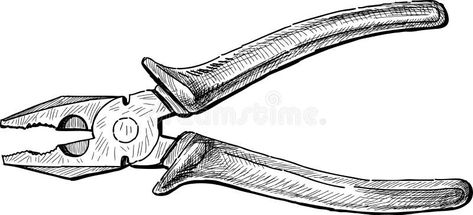 Pliers Drawing, Stock Photography Free, Hand Work, Editorial Illustration, Pliers, Free Stock Photos, The Old, Stock Vector, Vector Images