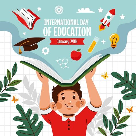 International Education Day Poster, Poster Design Education, Education Graphic Design, International Day Of Education, World Book Day Ideas, Education Illustration, Education Vector, Education Poster Design, Quiz Design