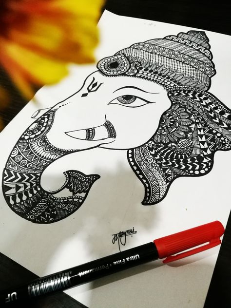 Ganpati Zentangle Art, Ganapathi Mandala Art, Ganpati Bappa Drawing Mandala, Drawing Of Ganpati Bappa, Ganpati Bappa Mandala Art, Ganpati Doodle, Ganpati Sketch Pencil, Ganpati Bappa Drawing Sketch, Ganpati Drawing Sketch