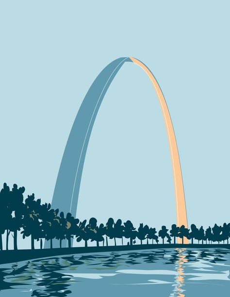 Saint Louis Arch, St Louis Arch, The Gateway Arch, Wpa Posters, Gateway Arch, Board Shop, Vector Portrait, Arches National Park, Wedding Vibes