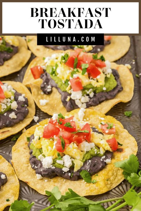 Breakfast tostadas put a delicious spin on a Mexican favorite, for a savory and satisfying way to start your day! #breakfast #tostada #mexican #breafkasttostada Breakfast Tostada, Breakfast Tostadas, Chilaquiles Recipe, Horchata Recipe, Tostada Recipes, Chorizo And Eggs, Chorizo Recipes, High Protein Smoothies, Slow Cooker Desserts