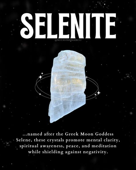 Selenite is named after the Greek Moon Goddess Selene, these crystals promote mental clarity, spiritual, awareness, peace, and meditation while shielding against negativity. Selene Altar Ideas, Offerings For Selene, Lady Selene, Selene Greek Mythology, Selene Aesthetic, Greek Goddess Selene, Selene Moon Goddess, Selene Goddess Of The Moon, Greek Moon Goddess