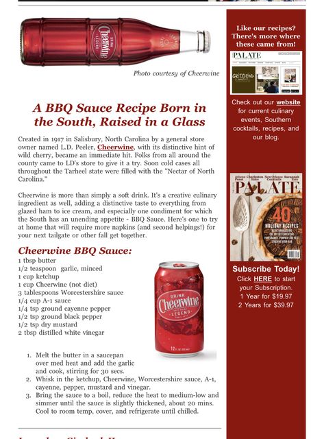 Different Types Of Bbq Sauce, Carolina Reaper Bbq Sauce Recipe, Jack Daniels Honey Bbq Sauce Recipe, Cheerwine Bbq Sauce Recipe, Bourbon Whiskey Barbecue Sauce, Cheerwine Recipes, Southern Cocktail, Entertainment Recipes, Wing Sauce Recipes