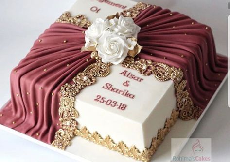 Nikah Cake Ideas, Nikah Cake, Engagement Cake Images, Saree Cake, Mehndi Cake, Wedding Cake Favors, Engagement Party Cake, Happy Anniversary Cakes, Cake Decorating Icing