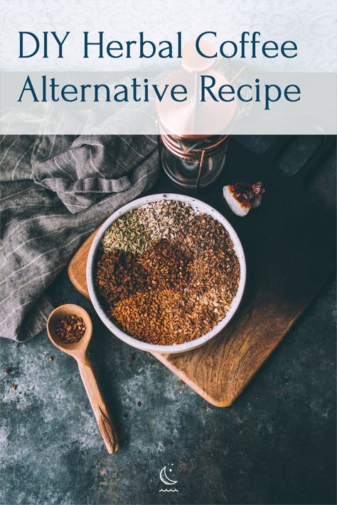 Herbal Coffee Alternatives, Adaptogen Coffee Recipes, Eucalyptus Tea Recipe, Herbal Drinks Recipes, Herbs For Energy Boost, Adaptogen Recipes, Herbal Baking, Herbal Coffee Recipe, Coffee Diy Recipes