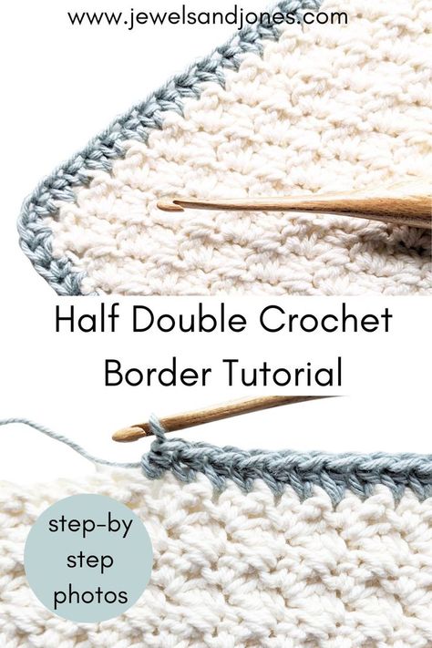 A half double crochet border on a crochet washcloth. Easy Crochet Border, Crochet Baby Blanket Borders, Double Crochet Baby Blanket, Crochet Blanket Border, Crochet Blanket Edging, Crochet Border Patterns, Crochet Border, Blankets And Pillows, Crochet Classes