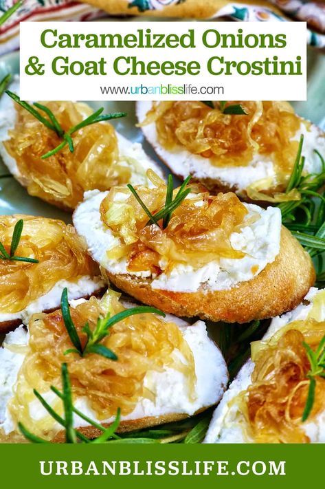 A popular Spanish pintxo, these Caramelized Onion and Goat Cheese Bites are the perfect party appetizer. They're easy yet elegant! Get the easy appetizer recipe at UrbanBlissLife.com Pintxos Recipes, Endive Appetizers, Goat Cheese Bites, Savory Appetizers, Goat Cheese Crostini, Goat Cheese Appetizer, Crostini Appetizers, Cheese Bites, Savory Appetizer