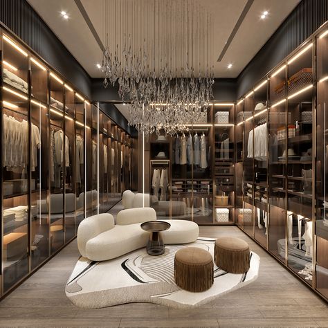 LUXURY DRESSING ROOM :: Behance Walk In Closet Luxury, Luxury Dressing Room, Royal Bedroom Design, Dream Dressing Room, Luxury Bedrooms, Dressing Room Decor, Dream Closet Design, Walk In Closet Design, Luxury Closets Design