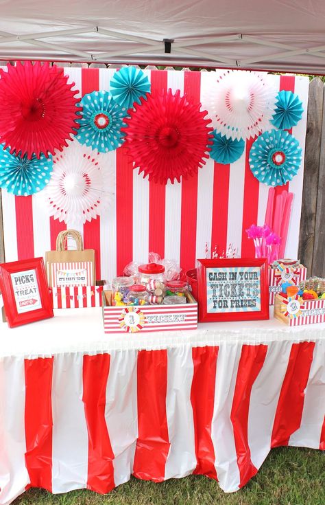 carnival booth for birthday Carnival Stall Decoration Ideas, Game Stall Decoration Ideas Fair, Stall Decoration Ideas Fair, Stall Decoration Ideas, Circus Themed Birthday Party, Stall Decorations, Carnival Booths, Carnival Tickets, Childrens Tent