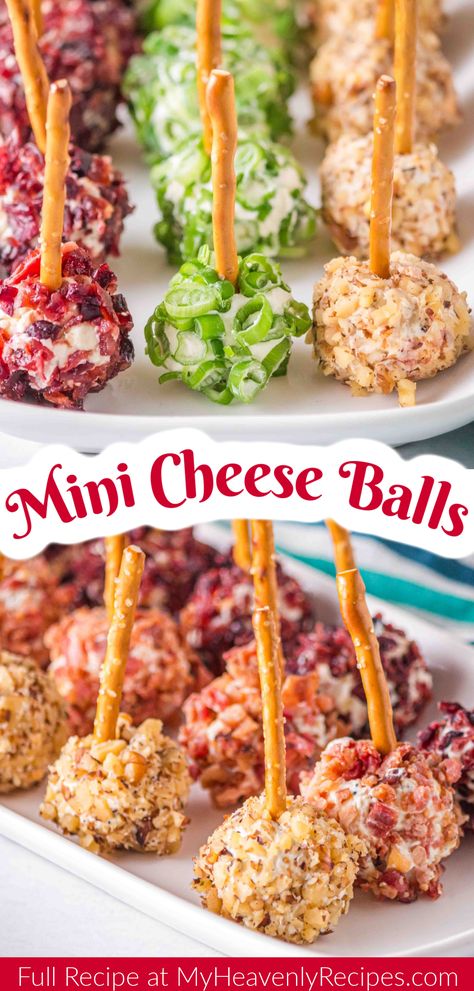 Mini Cheese Balls Thanksgiving Cheese Ball Appetizer, Cheap Christmas Eve Appetizers, New Years Cheese Ball, Christmas Aurderves, Cubed Cheese Appetizers, White Christmas Appetizers, Christmas Recipes Potluck, Cheese Ball Ornament, Christmas Mini Cheese Balls