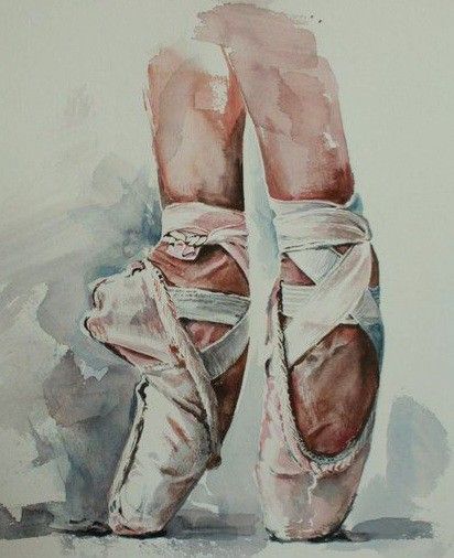 Ballet Shoes Art, Ballerina Art Paintings, Ballet Drawings, Ballet Painting, Ballerina Painting, Ballerina Art, Dancers Art, Dance Paintings, Ballet Art