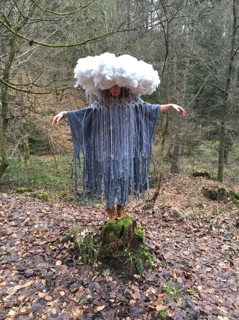 Rain Cloud Costume, Cloud Costume, Rain Cloud, Scarecrow, Halloween Costumes, Yarn, Halloween, Hair, White