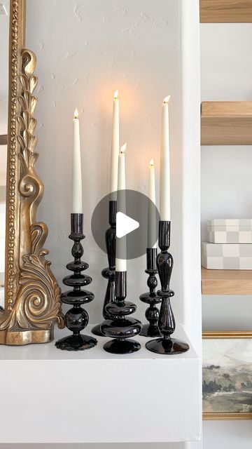 Aurelie Erikson on Instagram: "The Viral Black Candle Sticks are back in stock! 🕯️🖤💀

These were a favorite find last year and sold out so fast…
they look so beautiful paired with flameless tapered candles.

comment “candles” and I’ll send you a link directly to your in box 🖤🕯️

save & share with a friend 🫶🏼

.
.
.
.
.
.
.
.
.
#halloweenfinds #halloween #halloweendecor #spookyseason #amazonfinds #halloweenlife #spookyszn #halloweencountdown #halloweenfinds" Black Candle Sticks, Black Tapered Candles, Black Candle Halloween Decor, Black Taper Candle Holder, Aurelie Erikson, Spooky Candlesticks, Tall Candles Black, Black Candlesticks, Flameless Taper Candles