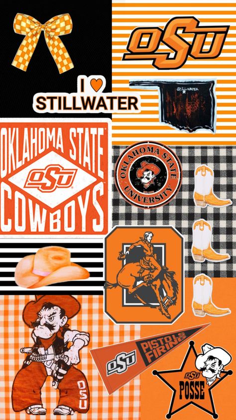 Oklahoma State University, collage, print, preppy University Collage, Oklahoma State Football, College Wallpaper, Osu Cowboys, Dream Collage, Vet School, Collage Board, College Aesthetic, Oklahoma State Cowboys