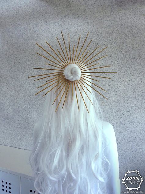 Zip It | My OBT Zip Tie Crown, Silver Head Piece, Tie Crafts, Spiked Hair, Halo Hair, Braut Make-up, Fantasias Halloween, Saint Mary, Zip Ties