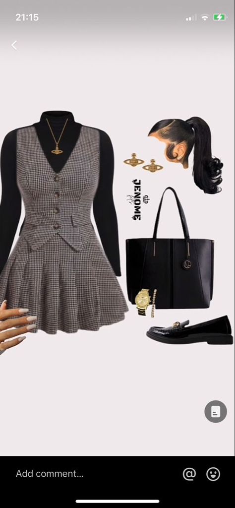 Jean Classy Outfits, Buissnes Casual Outfits Woman Black, Business Casual Skirt Outfits Winter, Black Church Outfit Black Women, Business Casual Baddie, Skirt And Vest Outfits, Psychology Outfits, Outfit Ideas With Heels, Business Casual Skirt Outfits