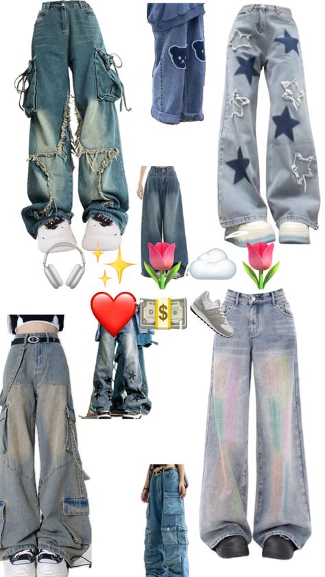 Star Pants Outfit, Y2k Outfits Pants, Acubi Jeans, Y2k Modern, Street Style Outfits Casual, Trendy Outfit Ideas, Fashion Fails, Trendy Outfits For Teens, Fall Outfit Ideas