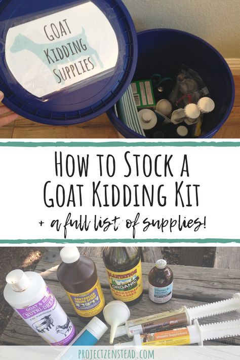 How to Stock a Goat Kidding Kit + A Full List of Supplies - Rooted Revival aka. Project Zenstead 4h Tack Box Ideas, Goat Kidding Kit, Zombie Prepping, Goat Playground, Keeping Goats, Goat Health, Goat Pen, Goat Milking, Show Goats